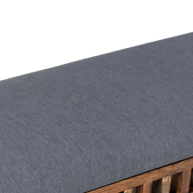 Cervon Sheesham Wooden Bench - Grey media 5