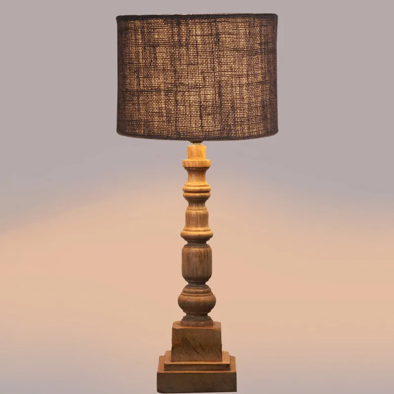 Sienna I Arbor Wooden Table Lamp - Grey,Brown media 4