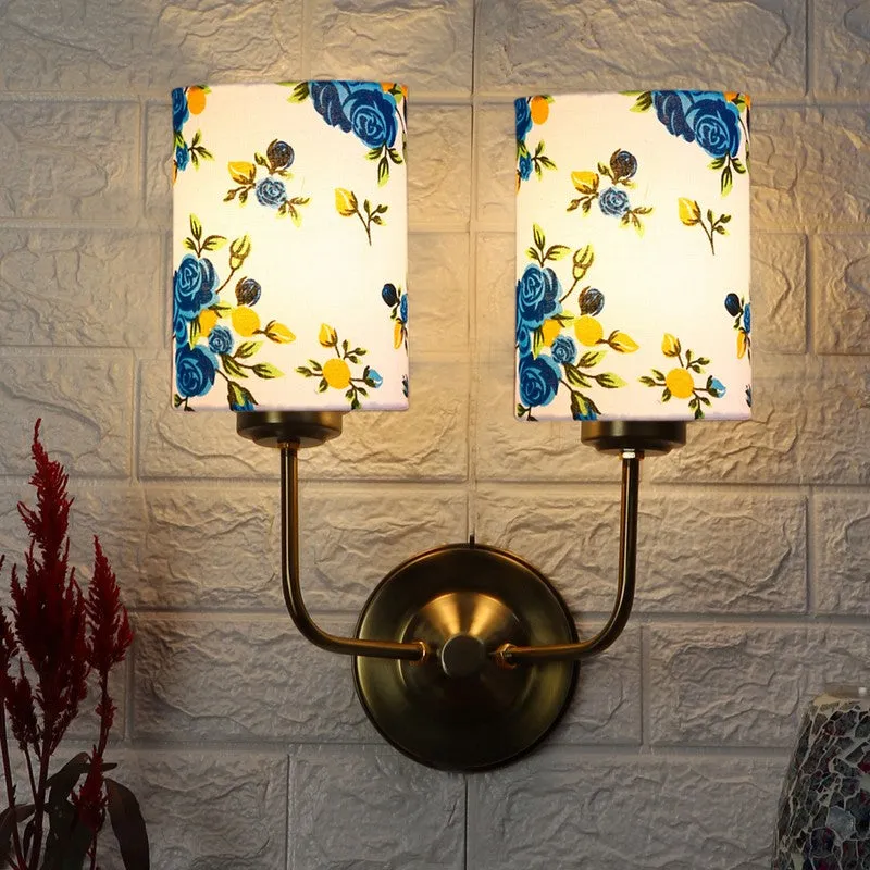 Floranira Fleur Duo Metal Wall Lamp - White,Blue media 1