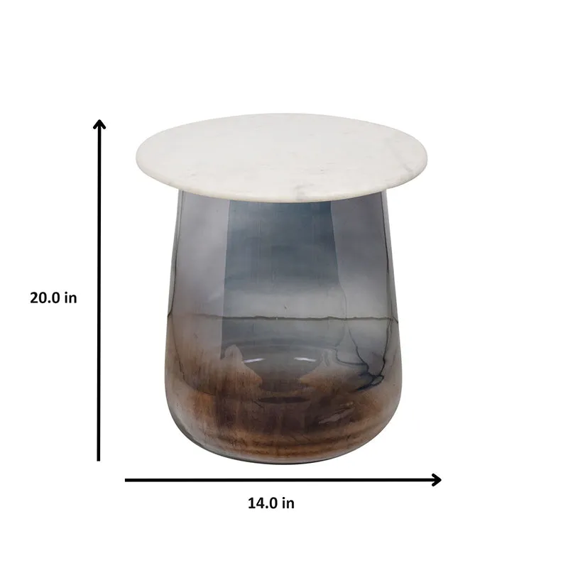 Crystena Marble & Glass Side Table - Grey media 7