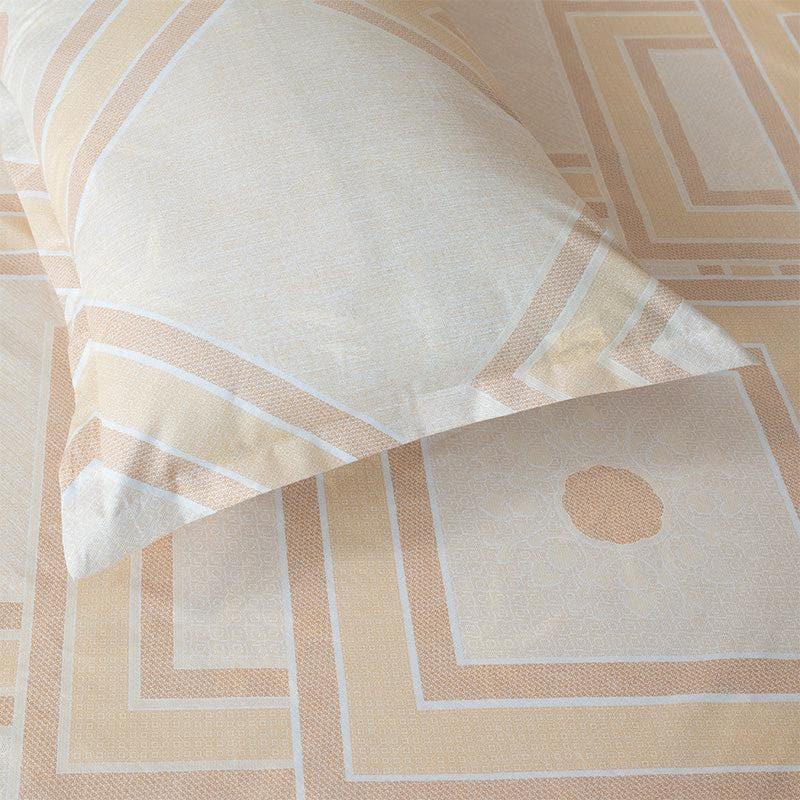 Neinia Printed Reversible Cotton Bedsheet (Beige,Lavender) - 170 TC media 5