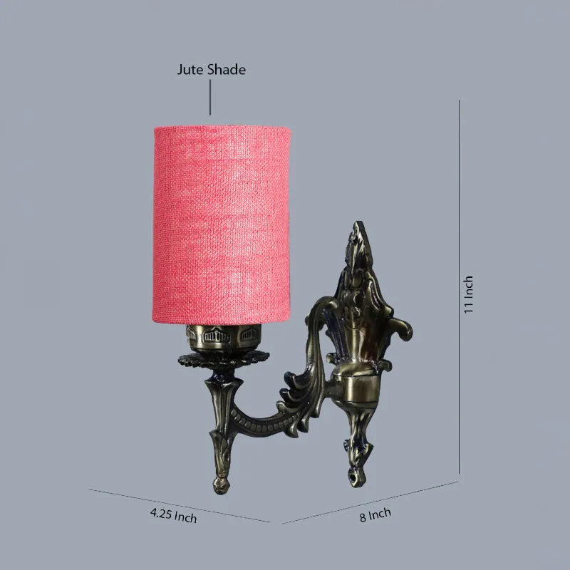 Vista Edrel Cylindrical Fabric & Metal Wall Lamp - Pink media 5