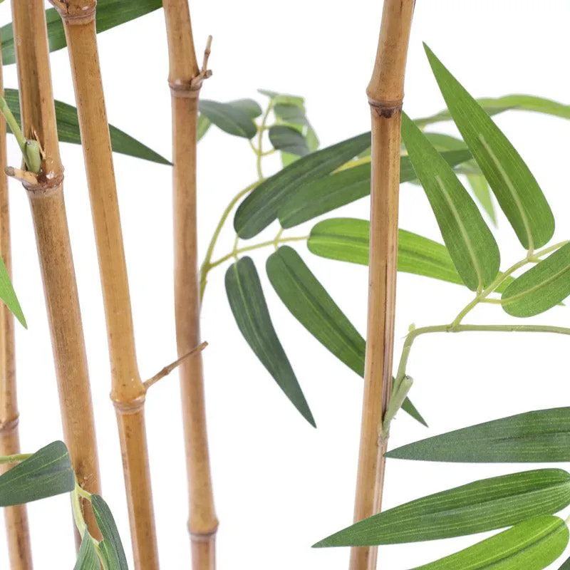 Artificial Realistic Bamboo Plant With Black Plastic Pot - 4.9 Feet media 4