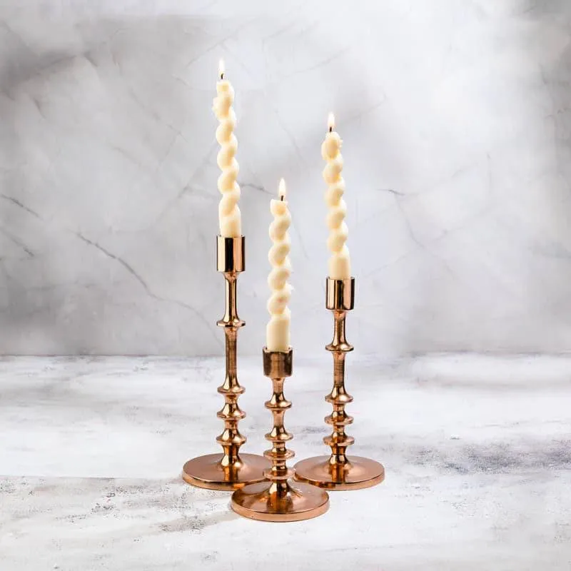 Rose Gold Radiance - Set of 3 Candle Stands media 1