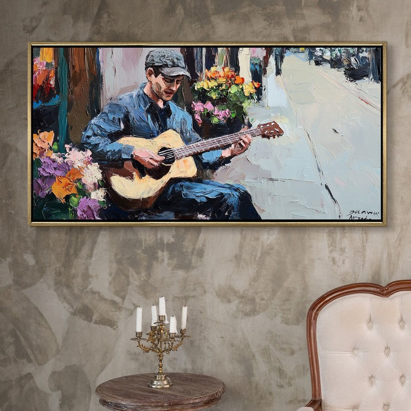 Textured Rhythm Canvas Wall Painting With Frame