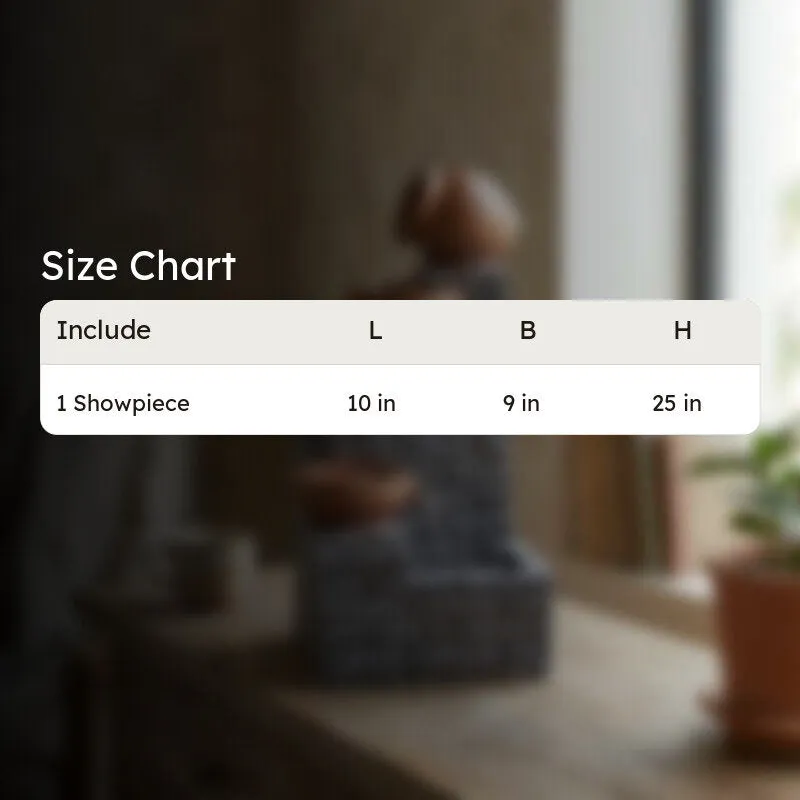 Size chart graphic for one showpiece