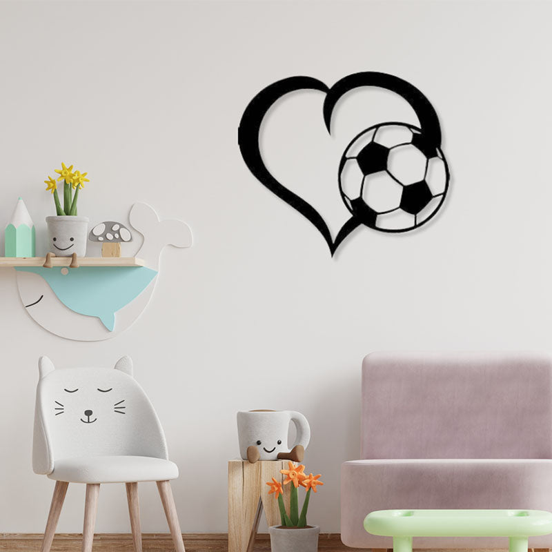 Love Football Black Iron Wall Accent