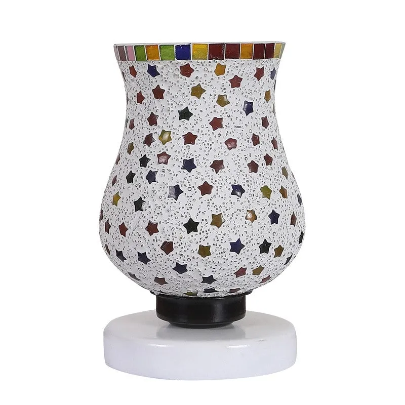 Lunexa Mosaic Glass Table Lamp With Wooden Base - Multicolor media 5