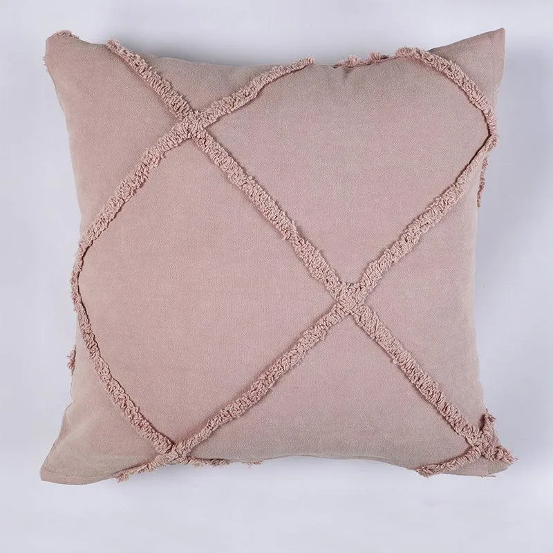 Anuket Tufted Cotton Cushion Cover (Dusty Pink) - Set Of Two media 3