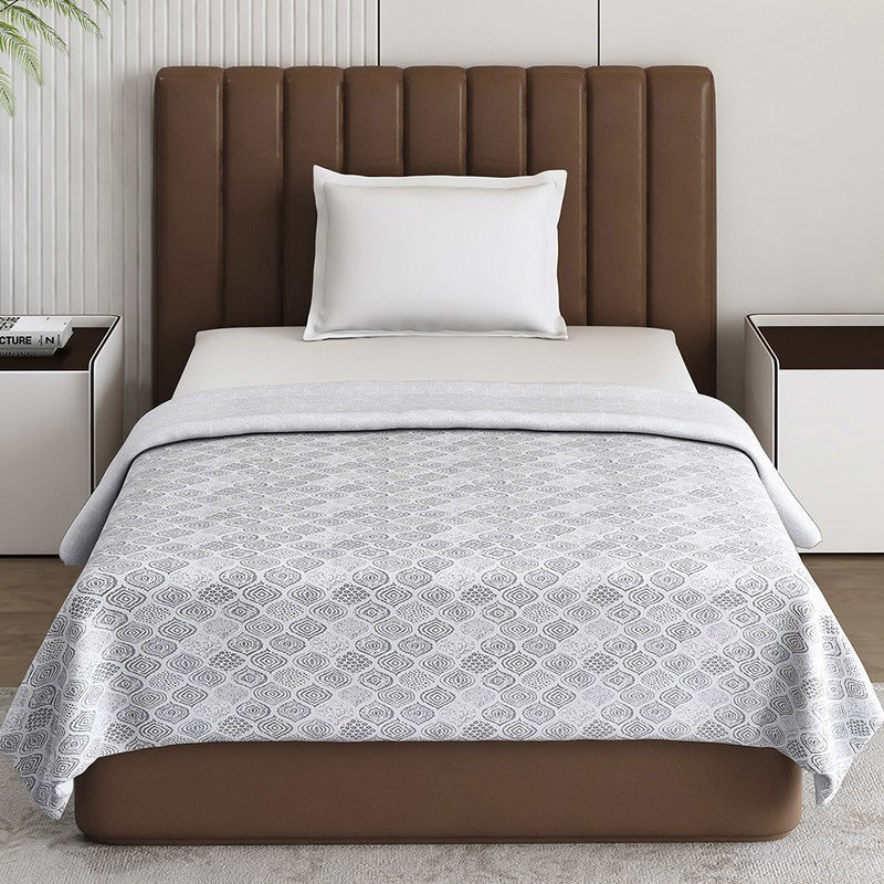 Monte Carlo Desiora Motif Print Polycotton Reversible Dohar (Dark Grey) - 150 GSM media 4