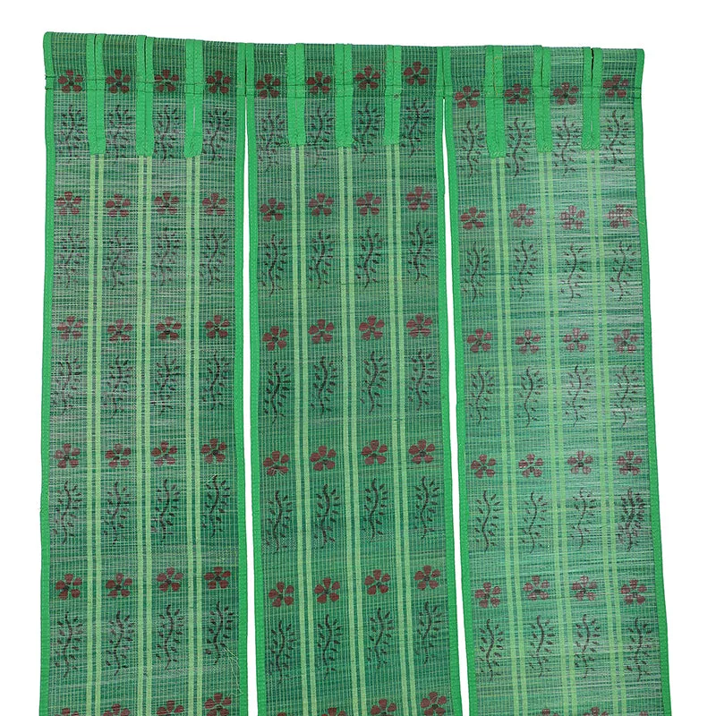 Forest Flow Three Panel Bamboo Curtain - Green media 4