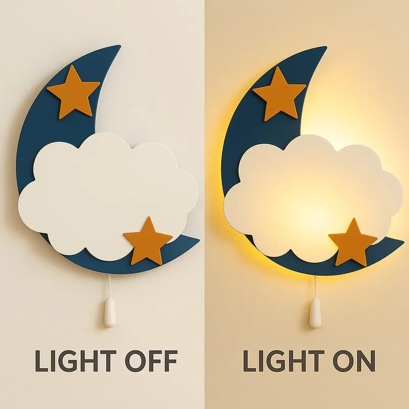 Moonlight Cloud  Battery Operated MDF Wall Lamp media 5