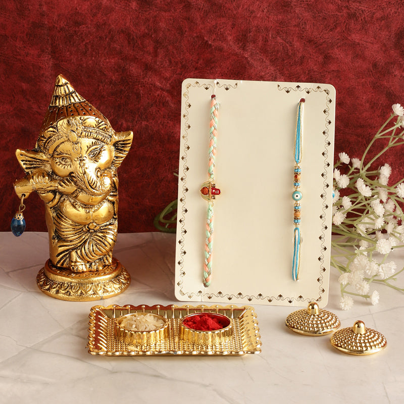 Balganesha Rudraksha & Evil Eye Rakhi Hamper