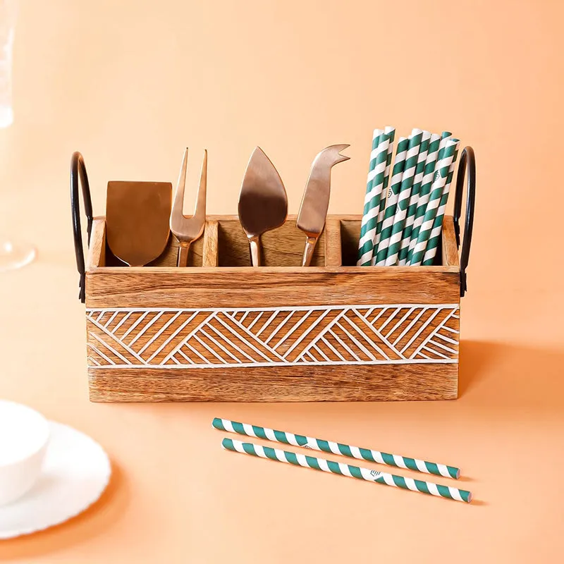 Slotto Wood Cutlery Stand media 7