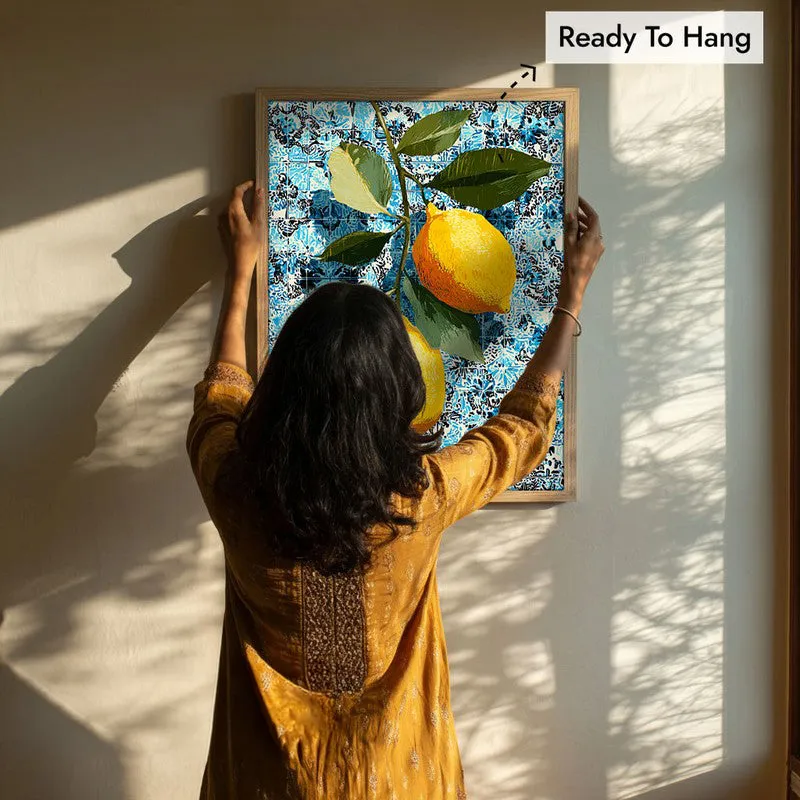 Citrus Splash Canvas Wall Painting - Brown Frame media 8