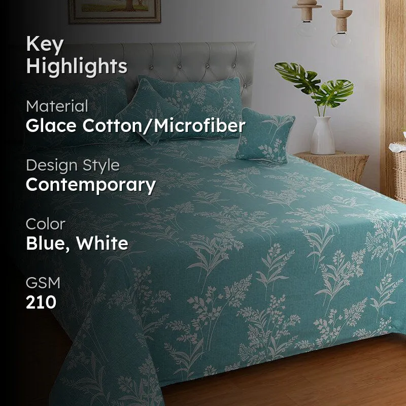 Winter's Grass Floral Cotton Bedding Set - Five Piece Set media 2