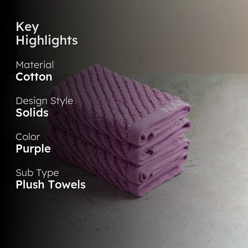 Nautica Dove Cotton Hand & Face Towel (Lilac) - Set Of Four media 2