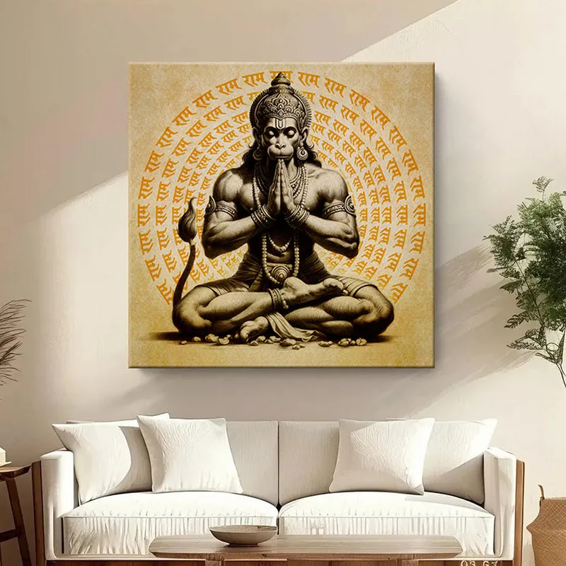 Hanuman Chant Mantra Wall Painting media 1