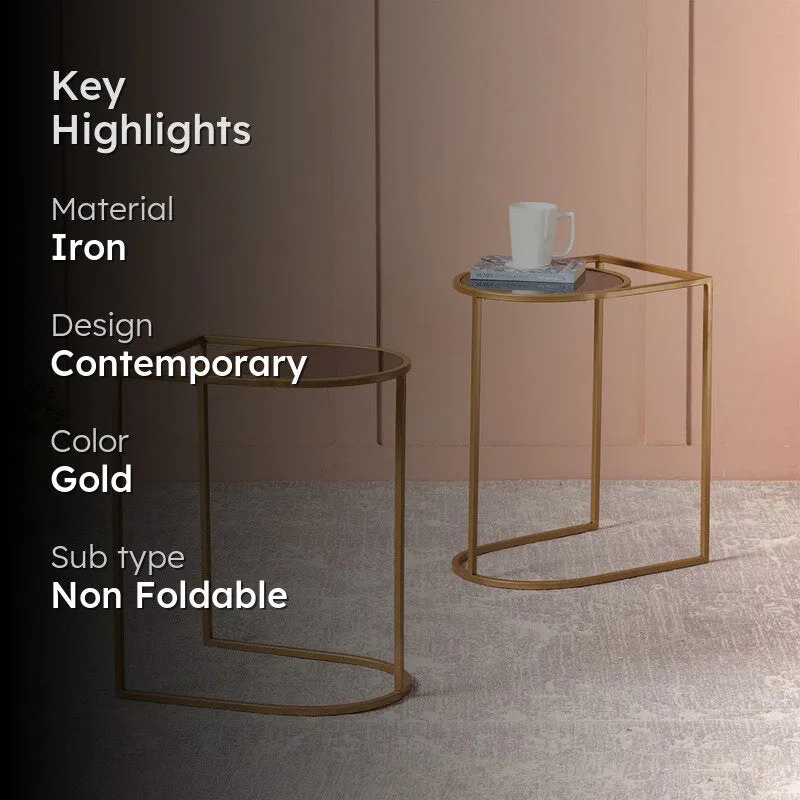 Mocha Center Table (Gold) - Set Of Two media 2