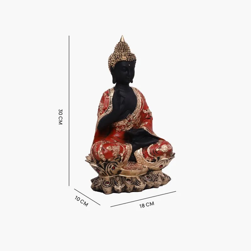 Solace Buddha Polyresin Idol (12 inches) - Red media 7