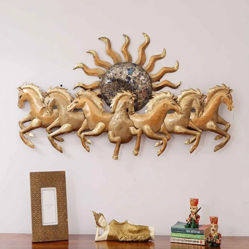 Gold Running Horses Iron Wall Accents media 1