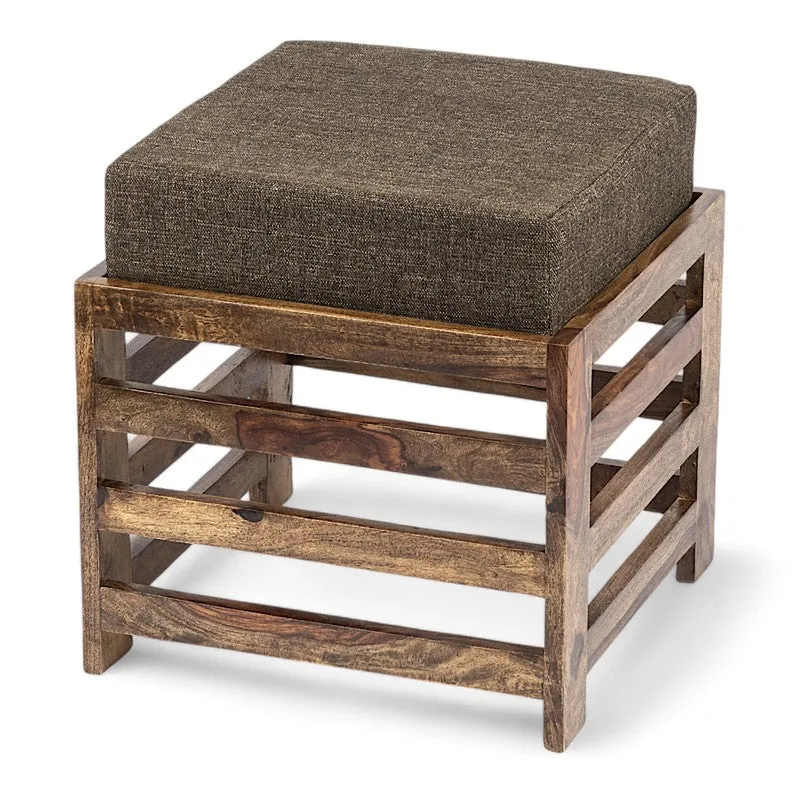 Tynex Sheesham Wooden Bench with Cushions (Brown) - Four Piece Set media 3