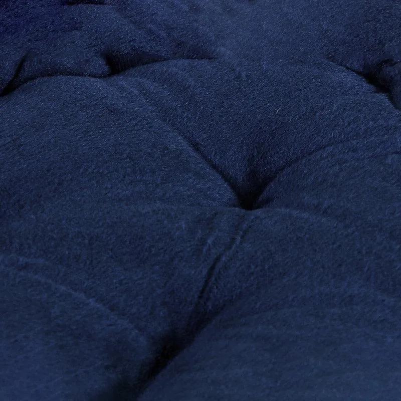 Roe Velvet Floor Cushion - Navy Blue media 4