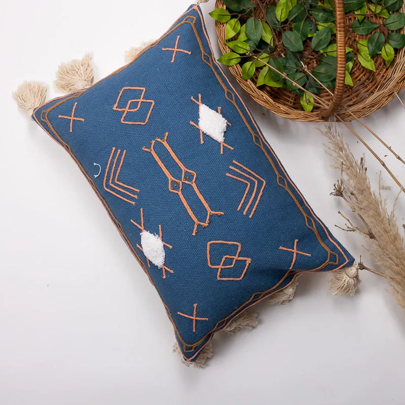 Tribal Glyph II Embroidered Cover - Blue media 5
