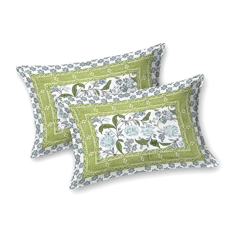 Designa Cotton Bedsheet (Green,White) - 240 TC media 4