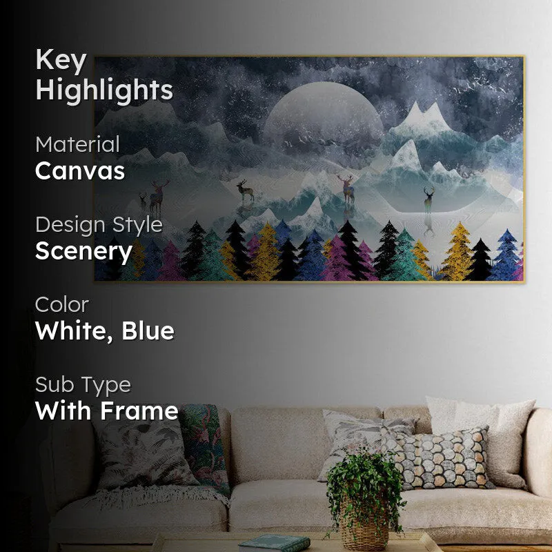 Snowy Peaks Abstract Canvas Wall Painting media 2