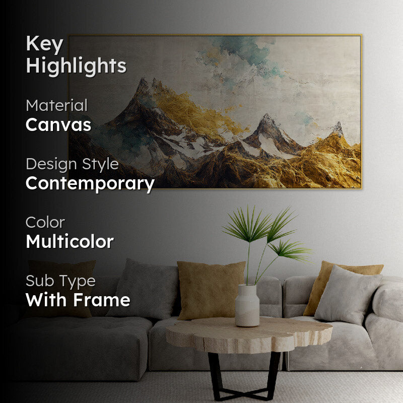Golden Mountain Canvas Wall Painting media 2