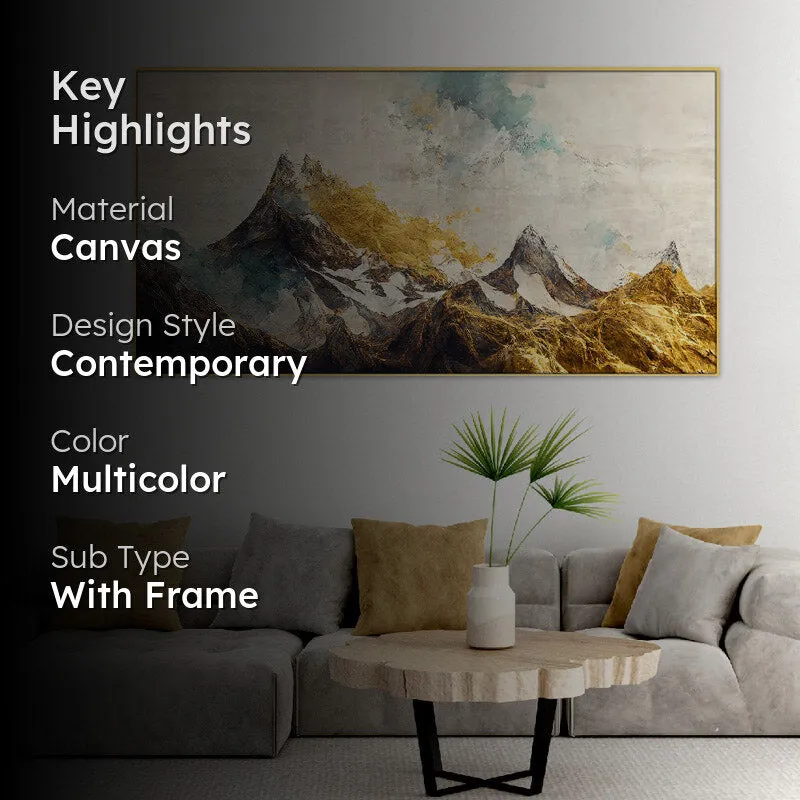 Golden Mountain Canvas Wall Painting media 2