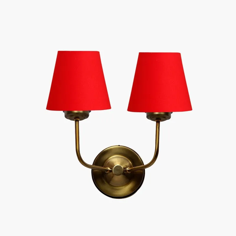 Lumoire Duo Cone Metal Wall Lamp - Gold,Red media 5