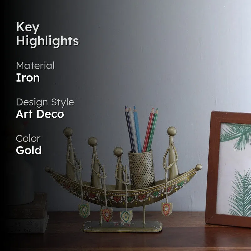 Metal Boat Iron Decor Stationery Holder media 2