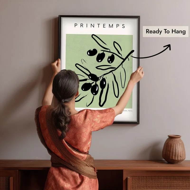 Spring Gestures Canvas Wall Painting With Black Frame media 6
