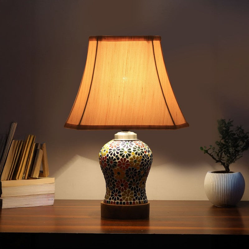 Aurelia Square Wooden Table Lamp - Multicolor