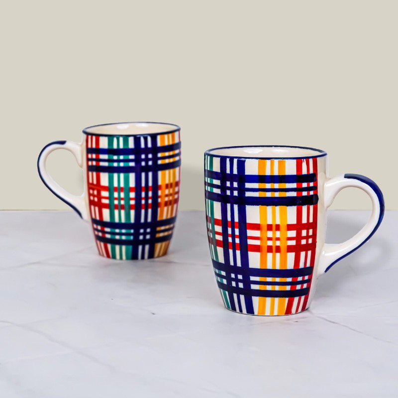 Strip Ceramic Coffee Mug (290 mL Each) - Set Of Two media 3
