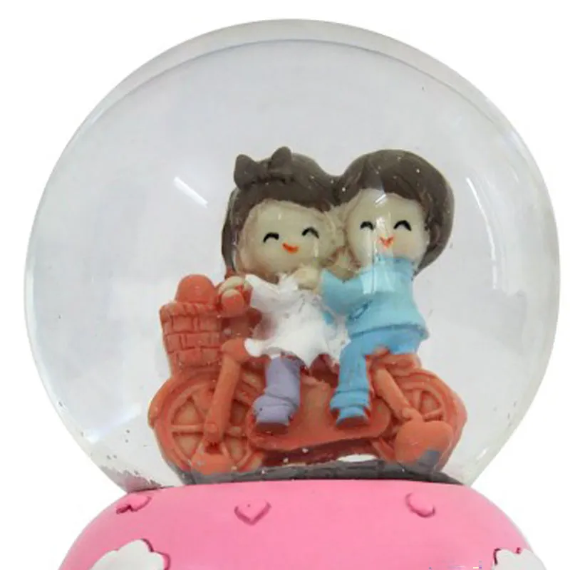 Cozy Love Story Rotating Glass Musical Showpiece media 4