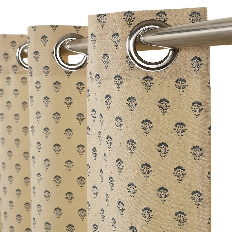 Bloomscape Cotton Curtain - Beige media 6