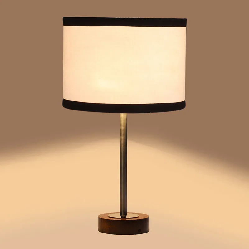 Cotin I Stripe Rodin Wooden Table Lamp - White,Silver,Brown media 6