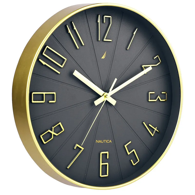 Caldre Analog Wall Clock -Black & Gold - 3