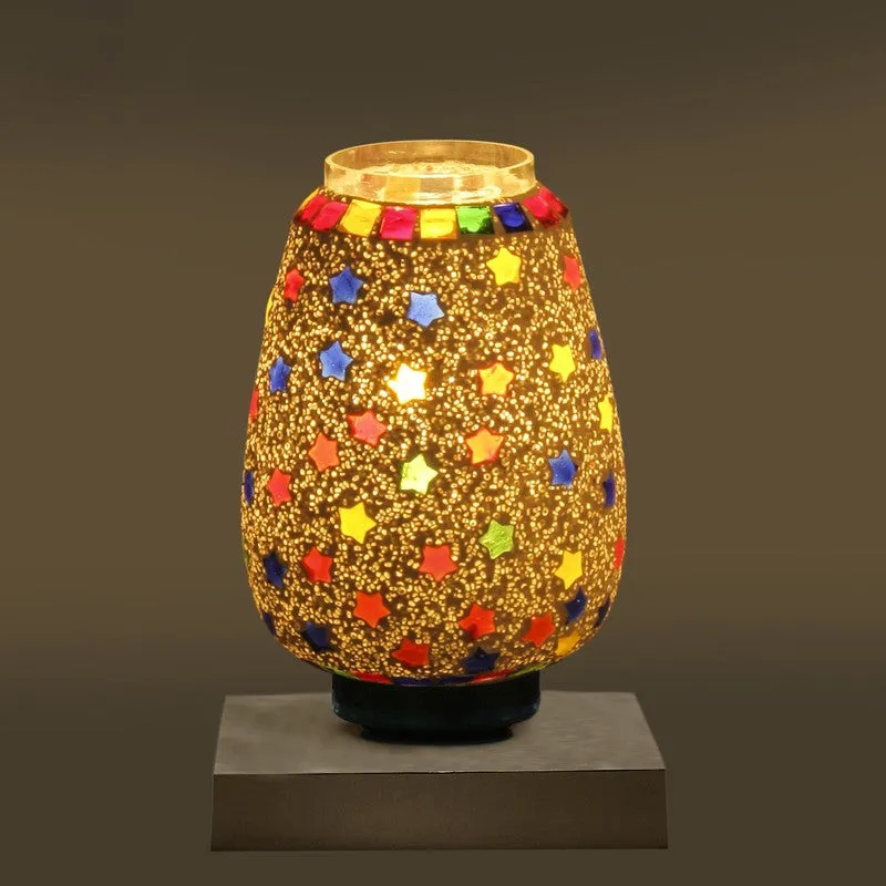 Stellune Glass Table Lamp With Wooden Base - Multicolor media 8