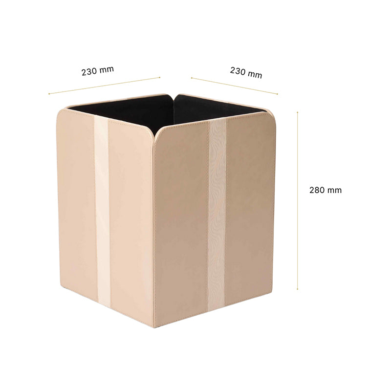 Veltrix Faux Leather Dust Bin - Beige media 9