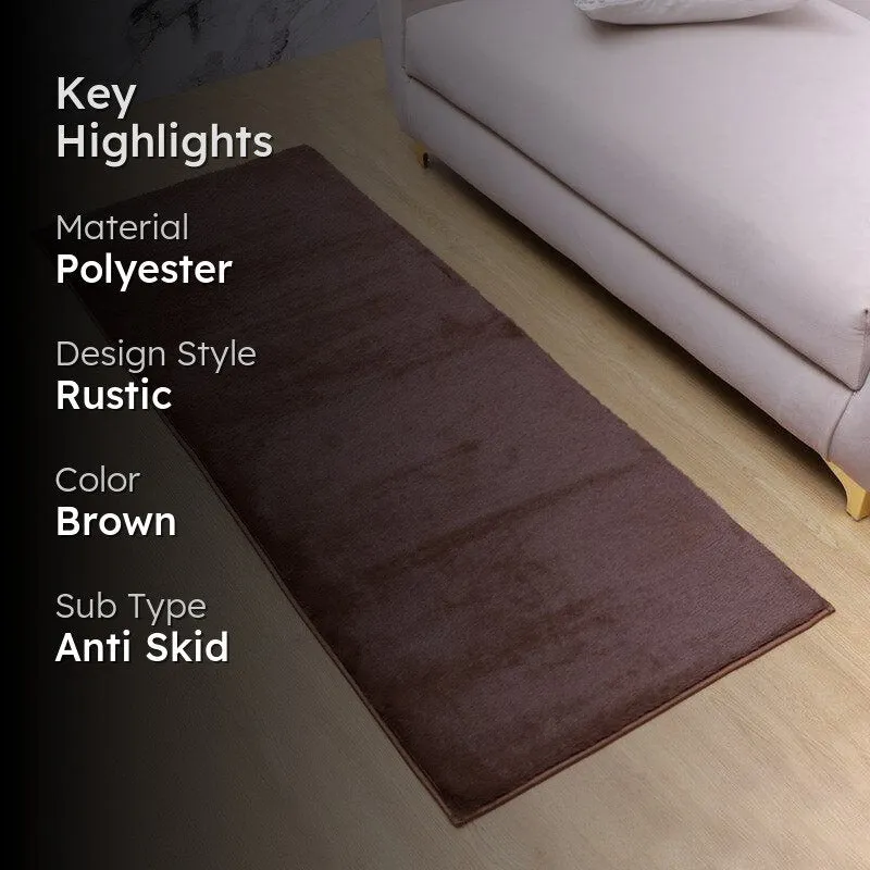 Ileva Anti Skid Runner Rug - Brown media 2