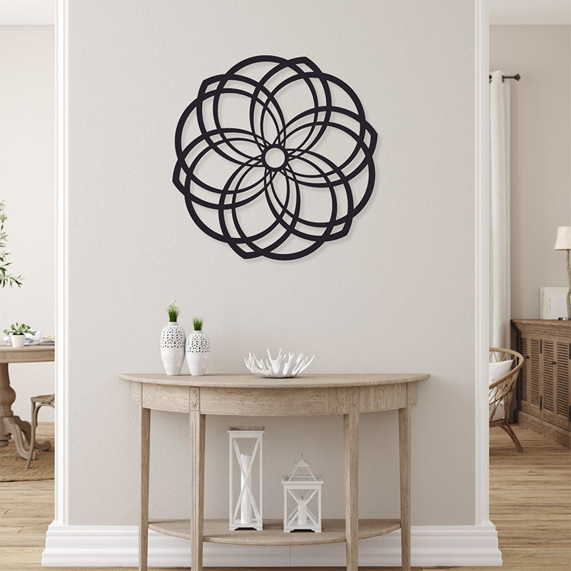 Vista Mandala Black Iron Wall Accent