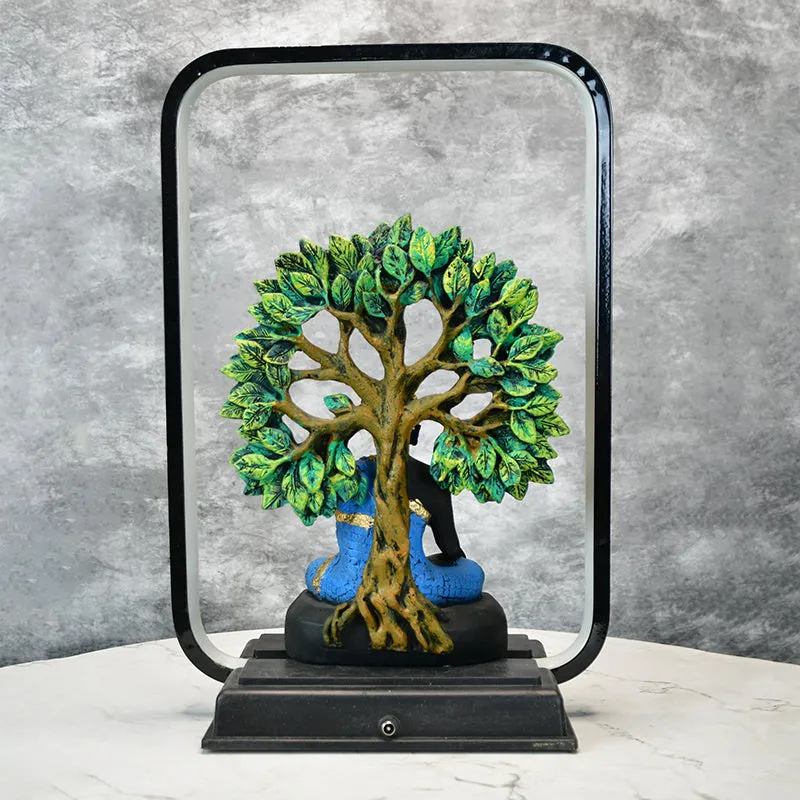 Buddha & Bodhi Tree Resin Showpiece media 5