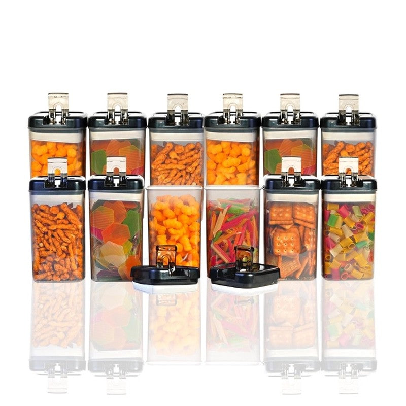 Snaplock Pure Keep Air Tight Container (Black/1000 mL Each) - Set of Twelve media 3