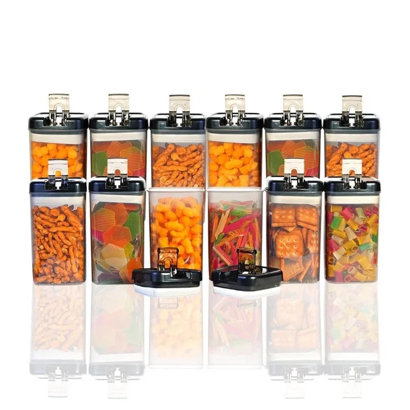 Snaplock Pure Keep Air Tight Container (Black/1000 mL Each) - Set of Twelve media 3