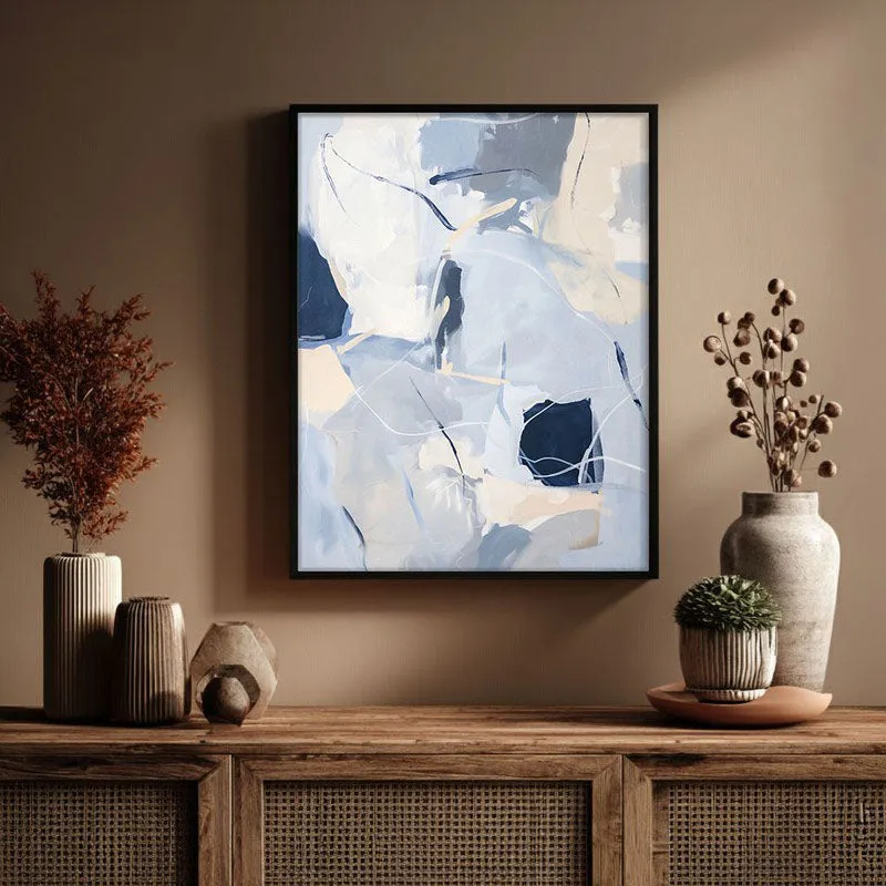Cobalt Flux Framed Canvas Wall Painting media 3