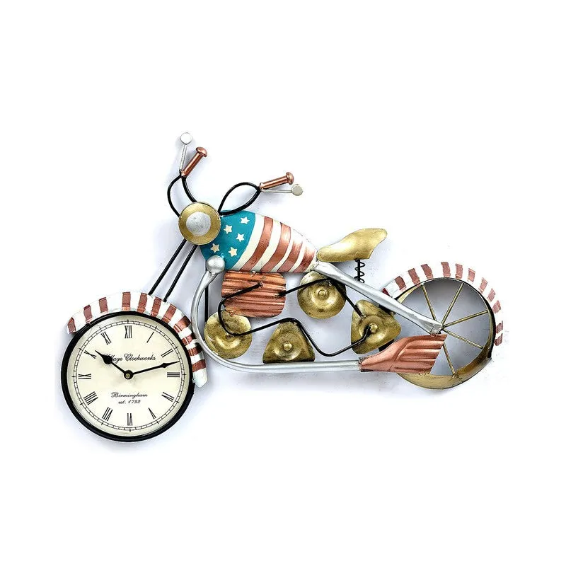 Decorative Bike Showpiece Accent Metal Wall Clock media 3